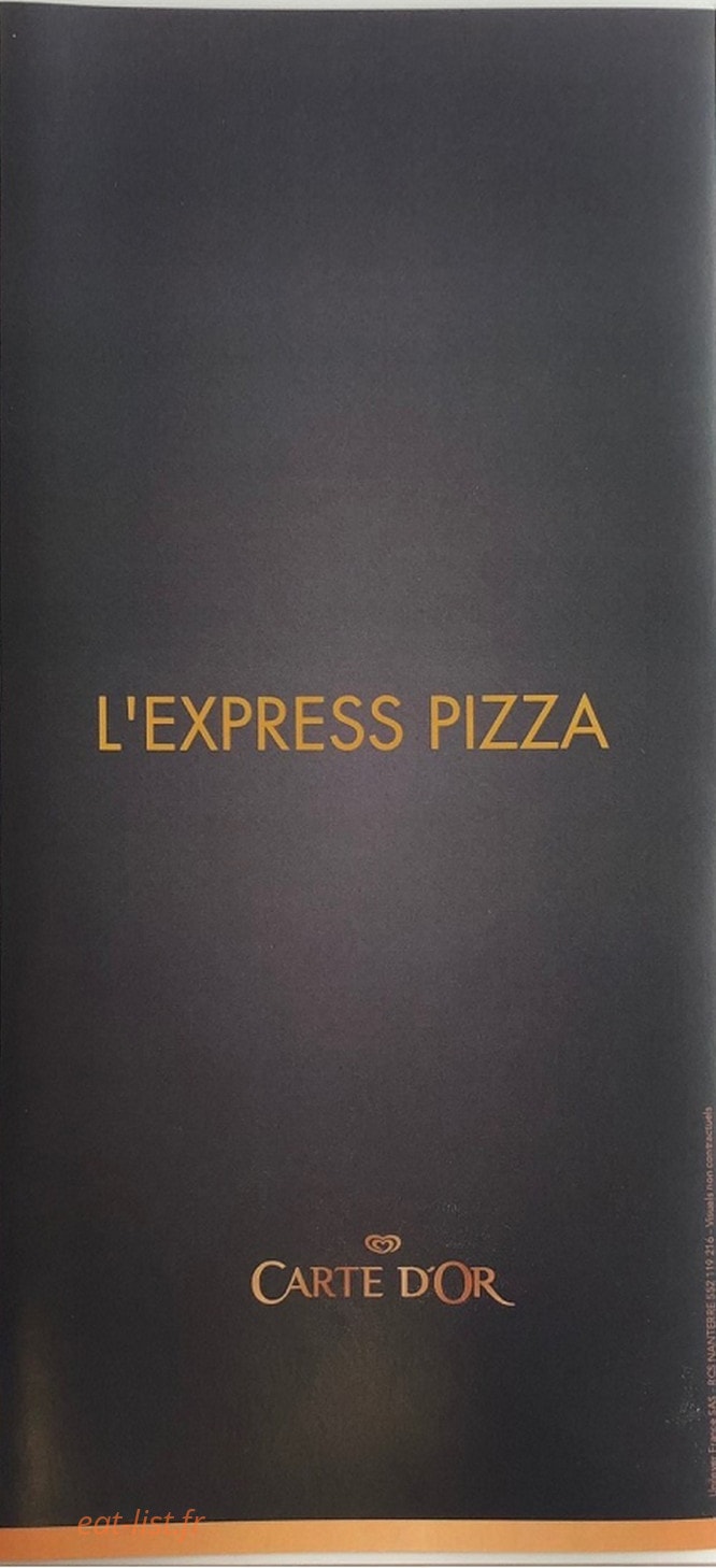 L'Express Pizza — carte page 1