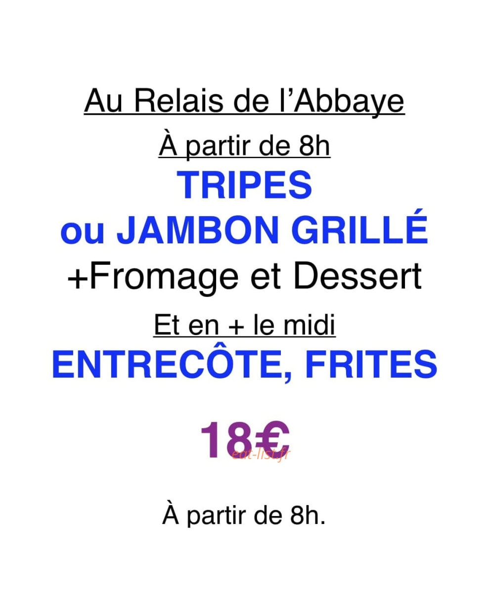 Le Relais de l’Abbaye — carte page 1