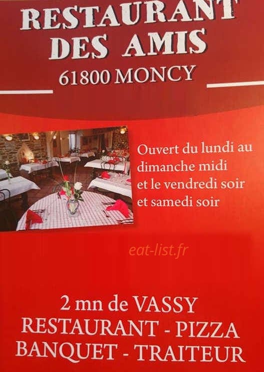Restaurant des amis — carte page 1