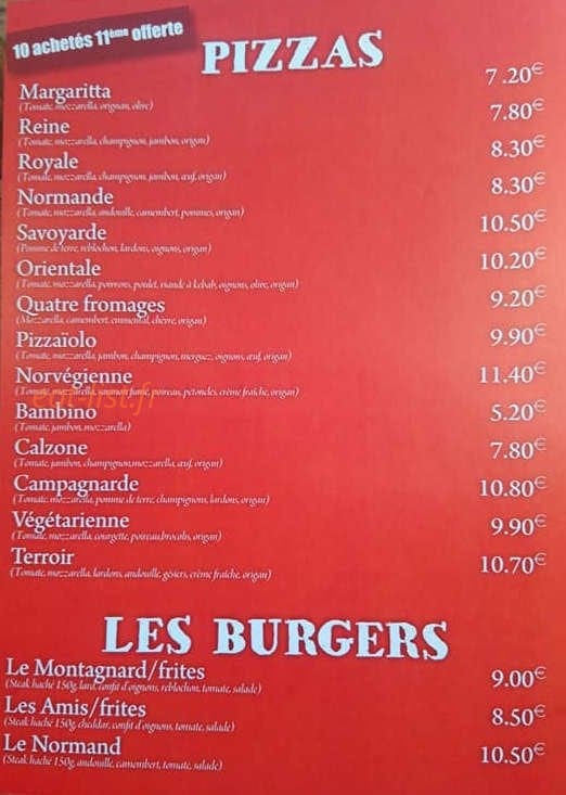 Restaurant des amis — carte page 2