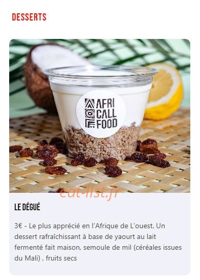 Afri Call Food — carte page 5