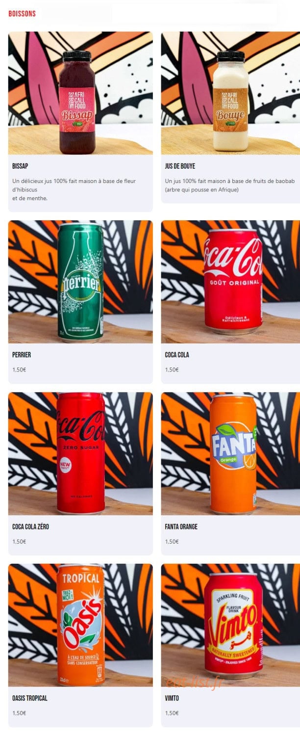 Afri Call Food — carte page 6