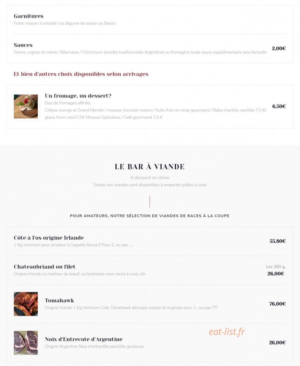 Beefplace — carte page 2