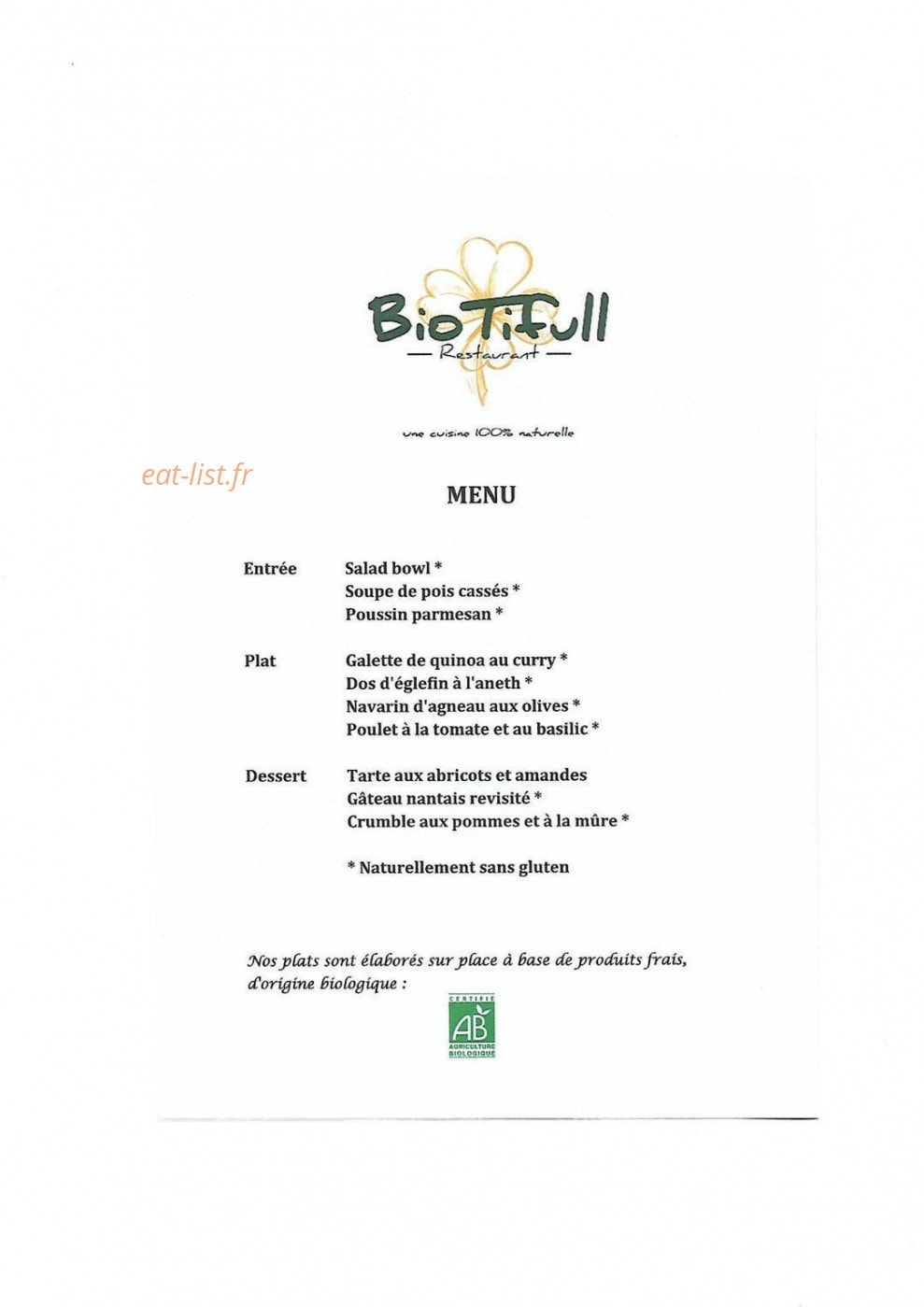 Biotifull — carte page 1