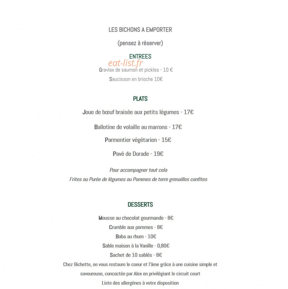 Chez Bichette — carte page 4