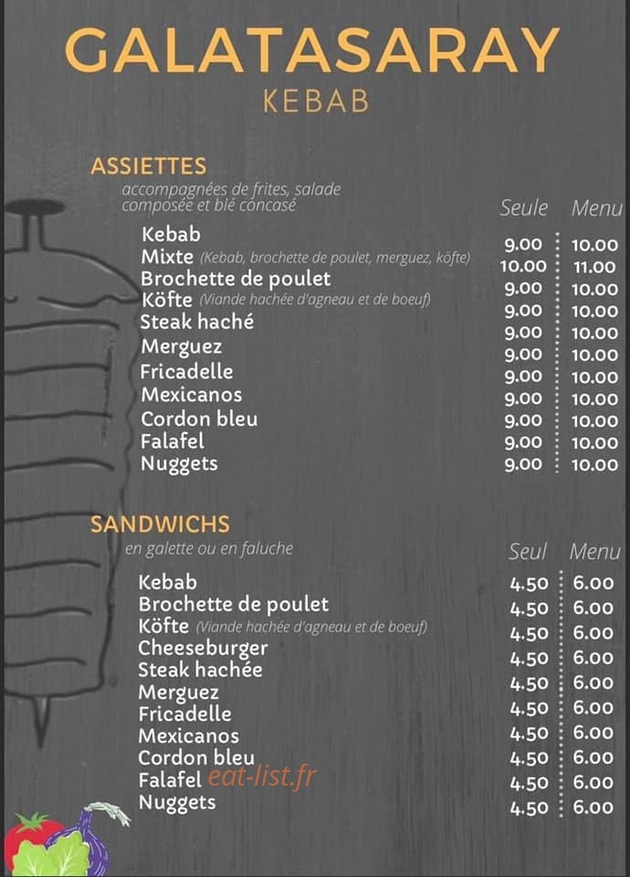 Galatasaray kebab — carte page 1