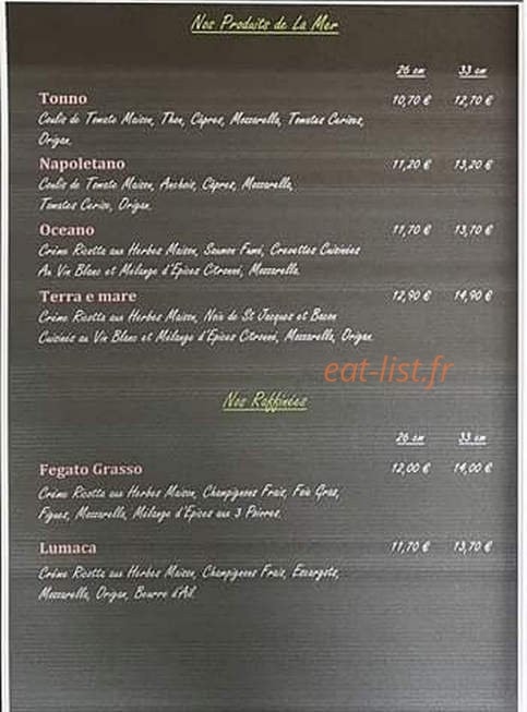 La Bella Pizza — carte page 3