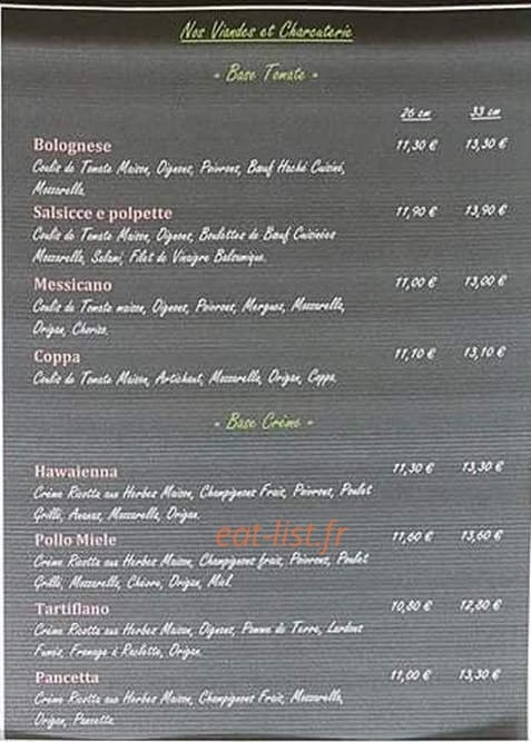 La Bella Pizza — carte page 2