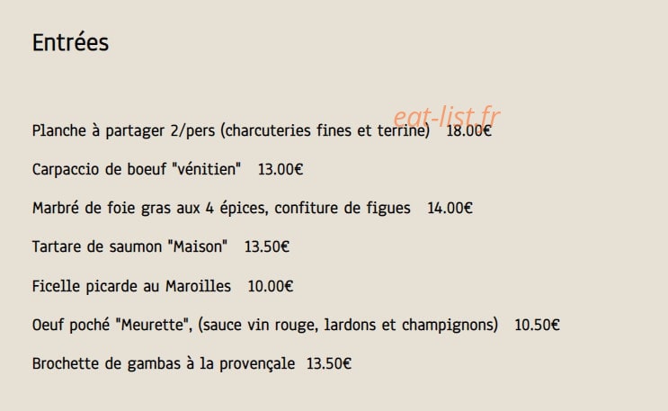 La Cave des Saveurs — carte page 1