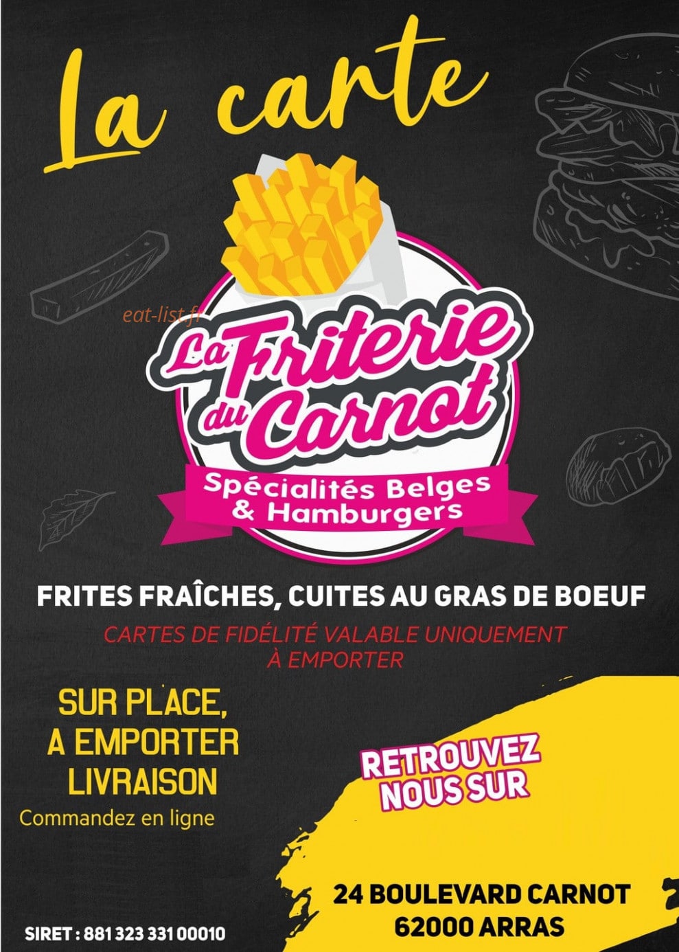 La friterie du Carnot — carte page 1