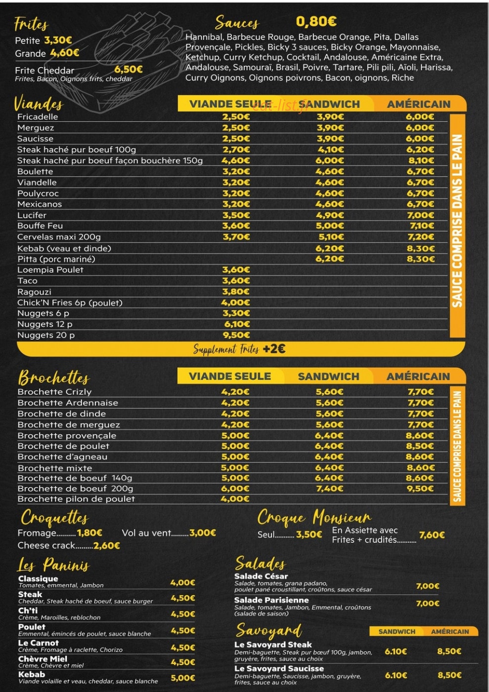 La friterie du Carnot — carte page 2