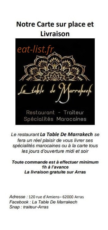 La Table De Marrakech — carte page 1