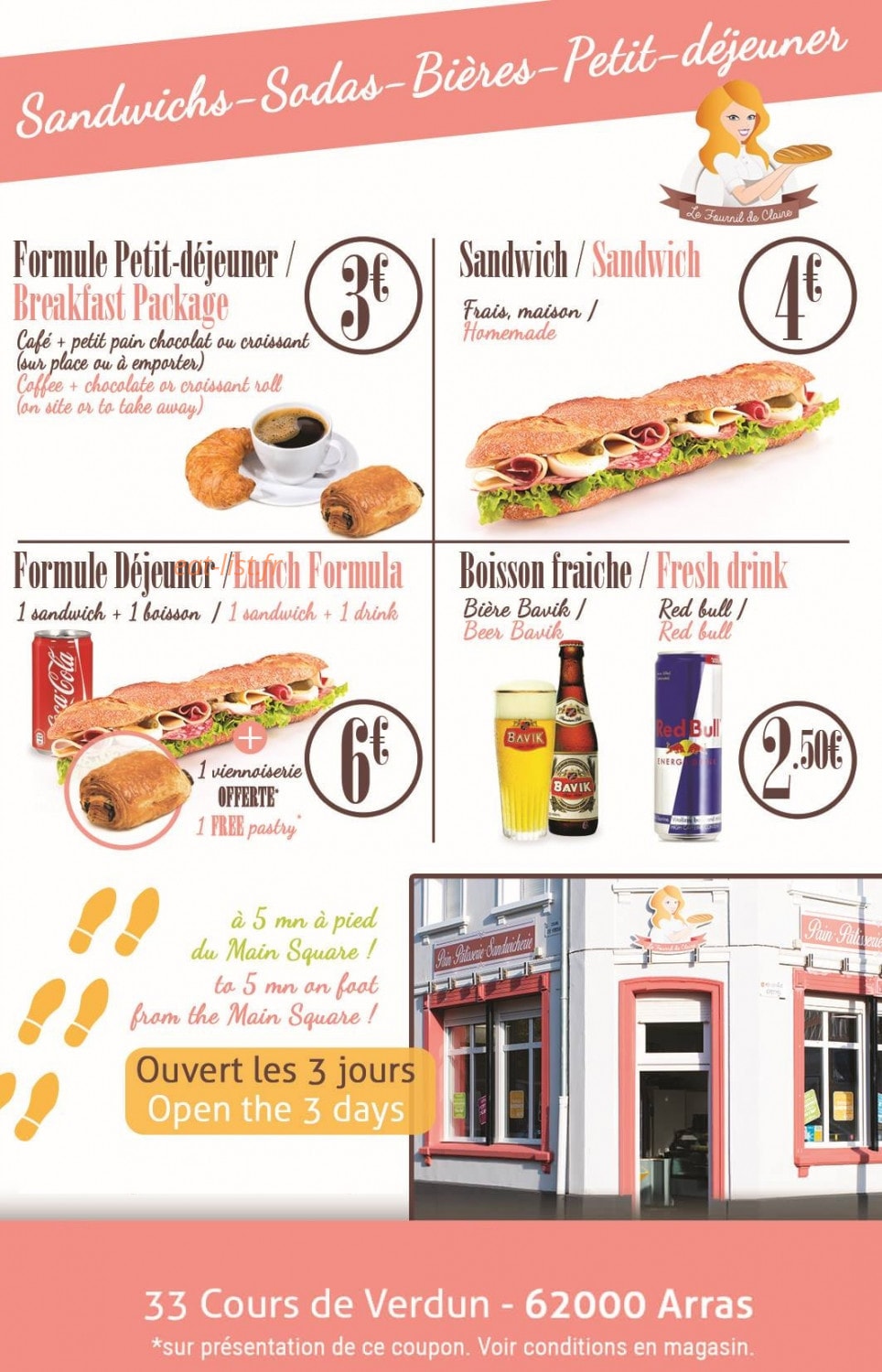 Le Fournil de Claire — carte page 1