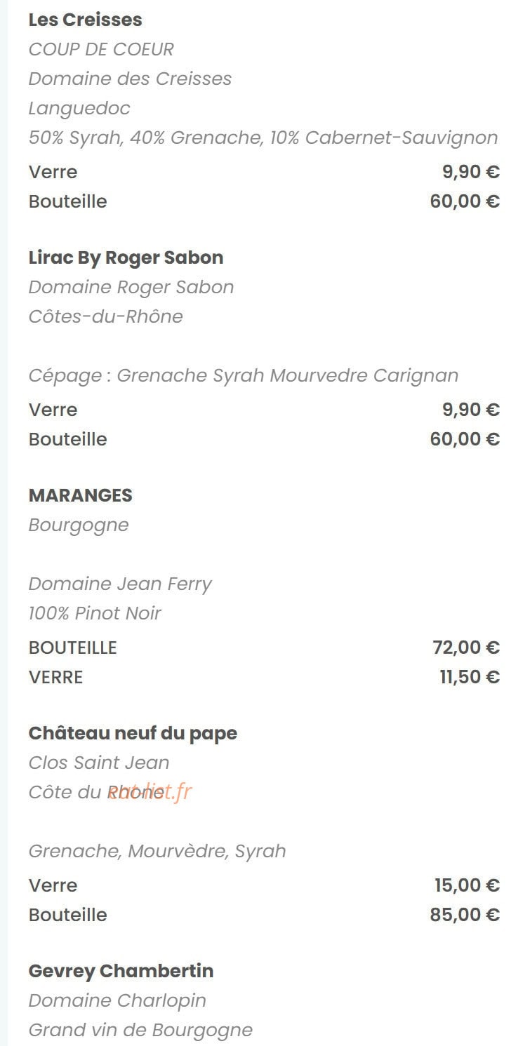 Le Madrigal — carte page 18