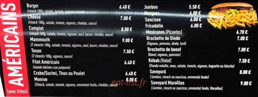 Le roi de la frite — carte page 1