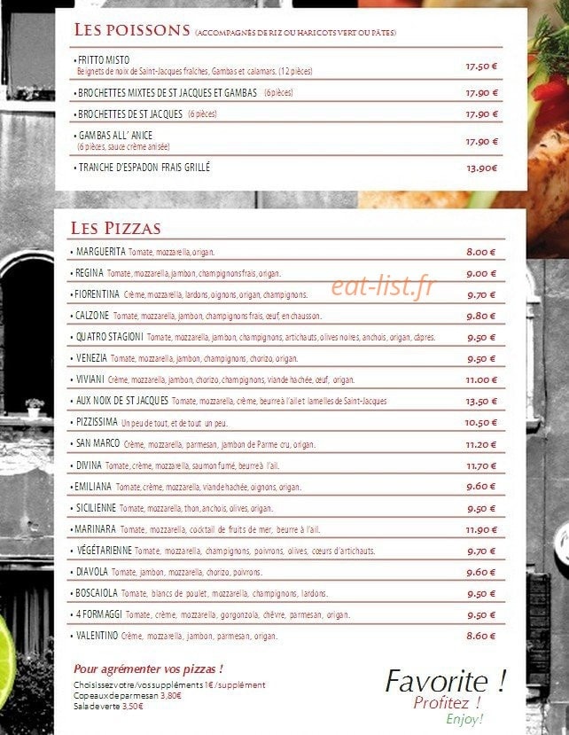 viviani arras carte Le Venezia à Arras, carte et menu en ligne