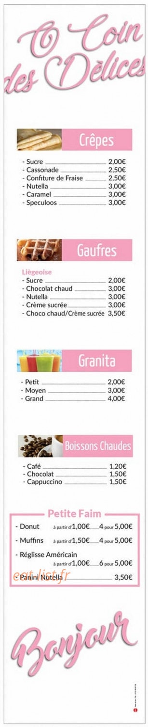 O Coin des Délices — carte page 2