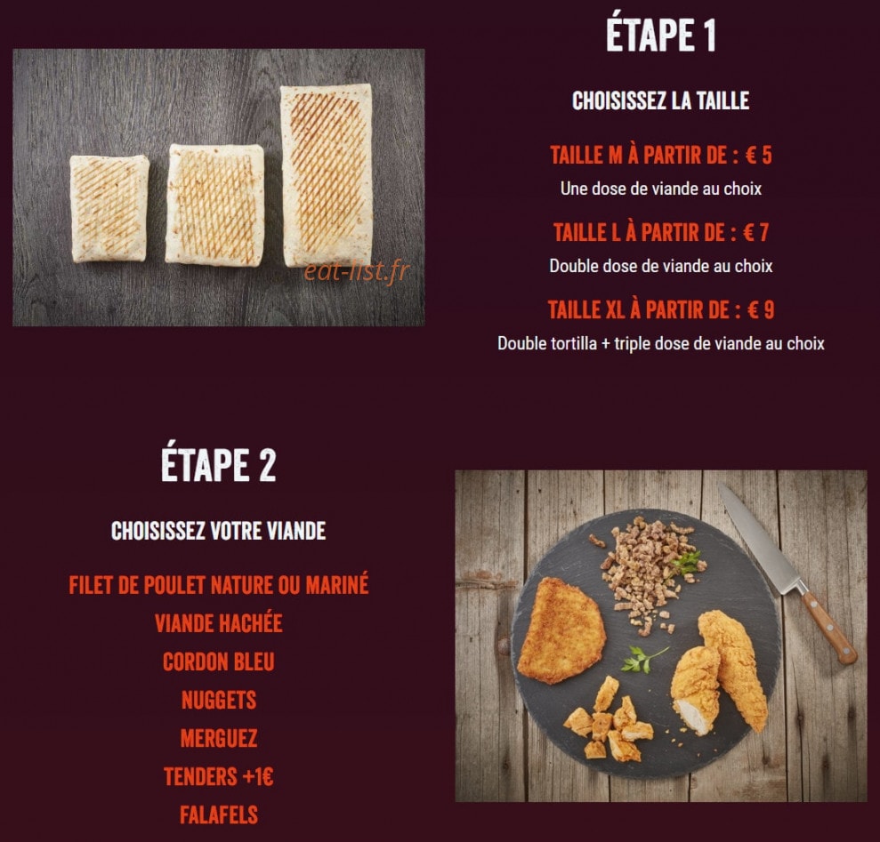 O'tacos — carte page 1
