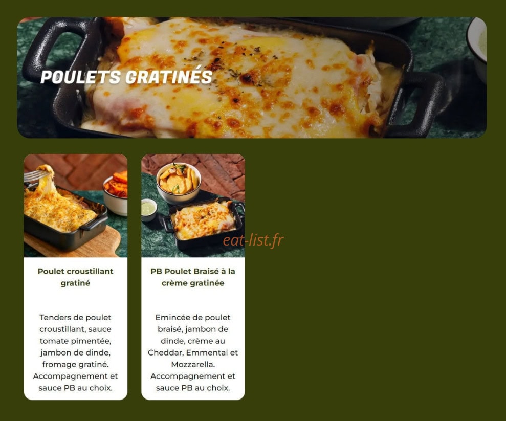 PB Poulet Braisé — carte page 8
