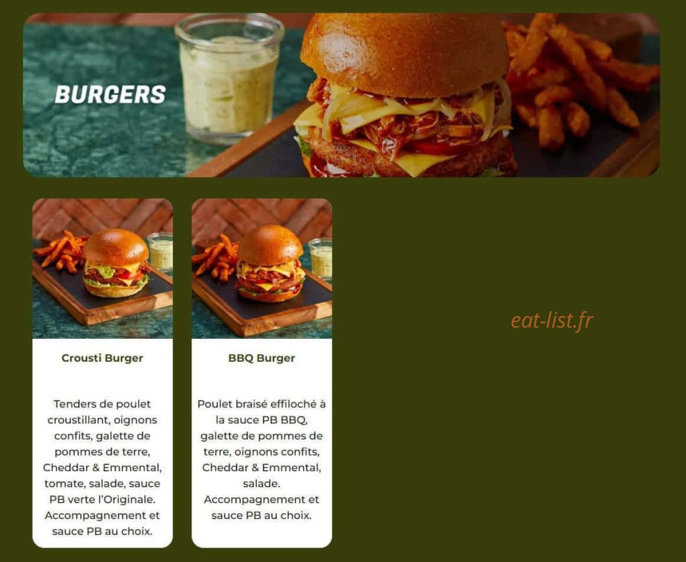 PB Poulet Braisé — carte page 6
