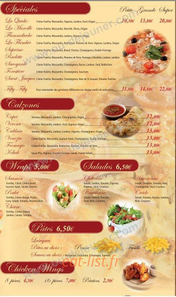 Pizza Club — carte page 2