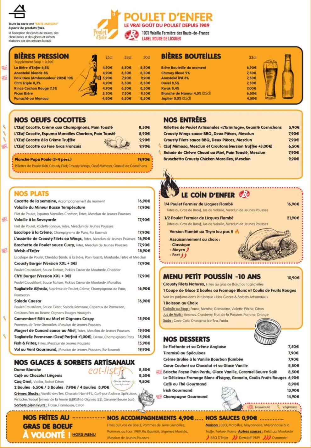 Poulet d'Enfer — carte page 1