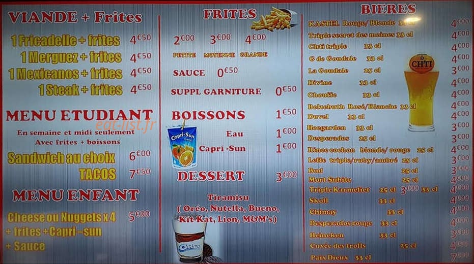 Queen tacos — carte page 3
