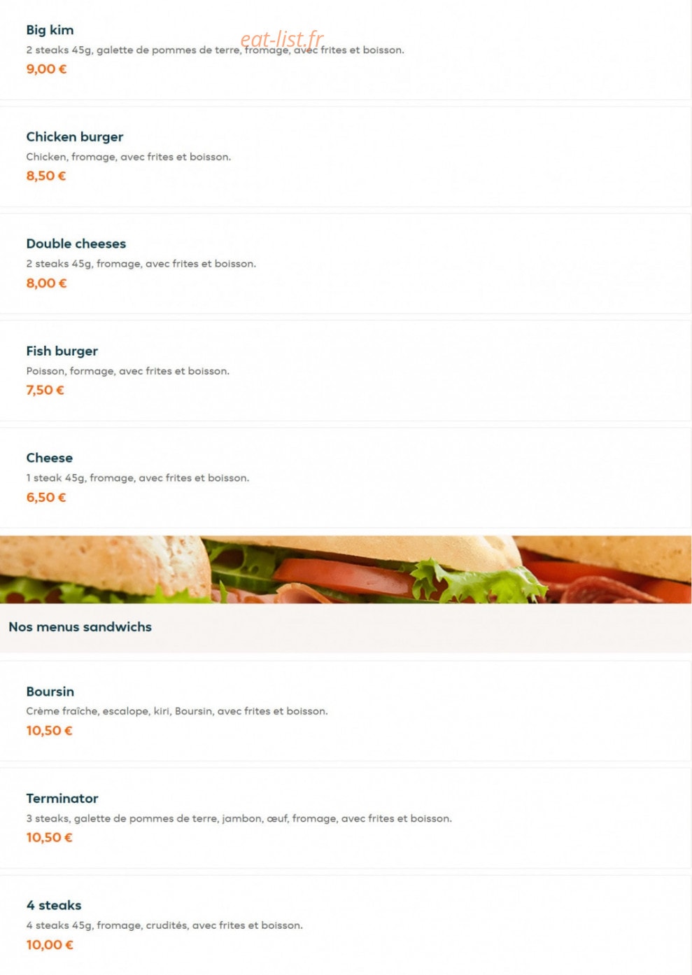 Regal Snack — carte page 5