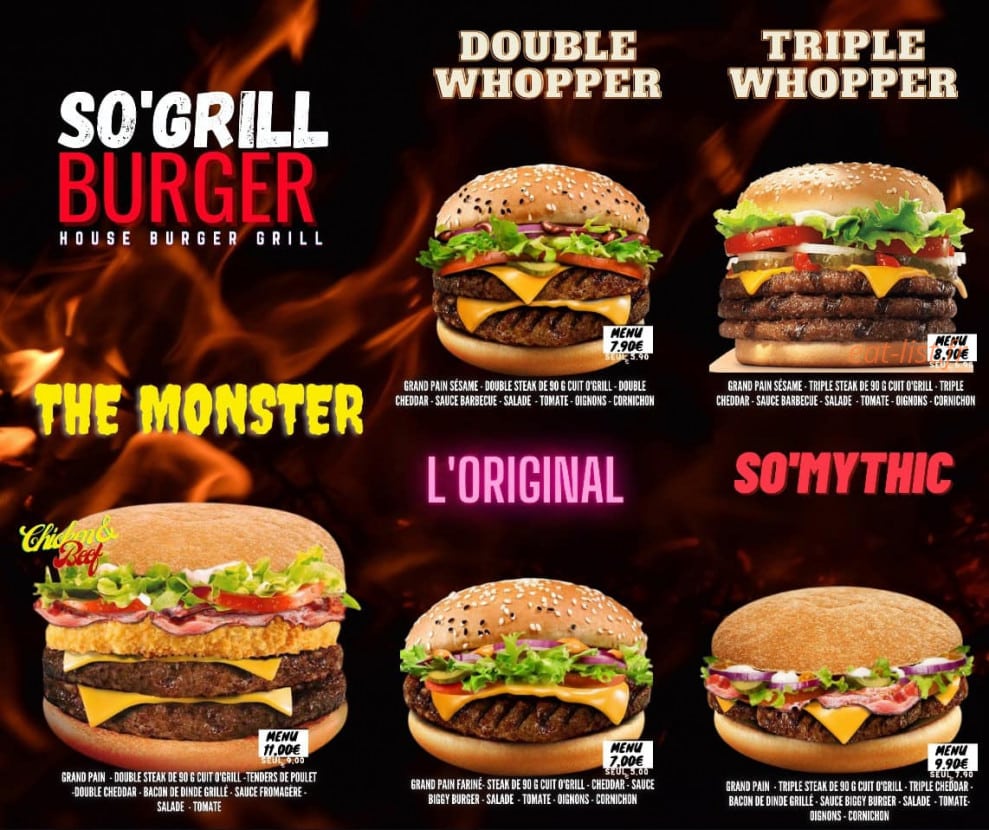 So'grill burger — carte page 3