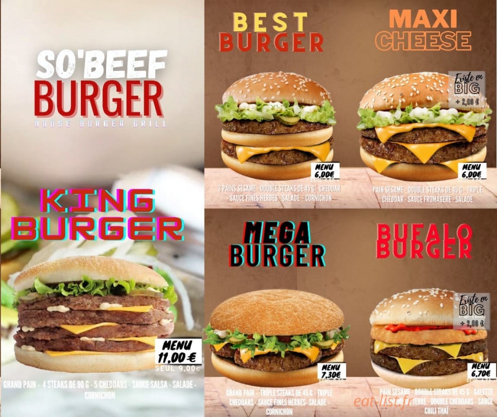 So'grill burger — carte page 2