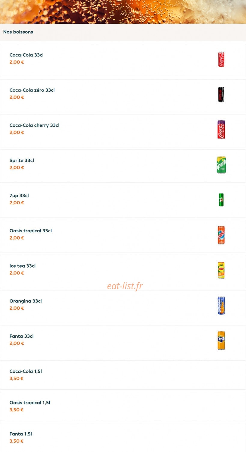 Top pizza — carte page 16