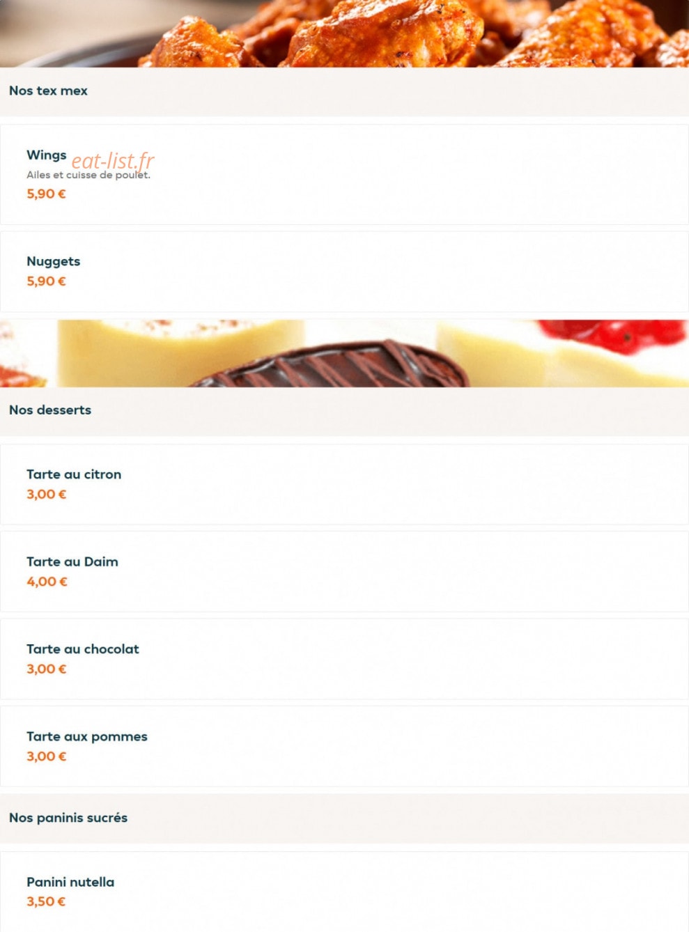 Top pizza — carte page 15