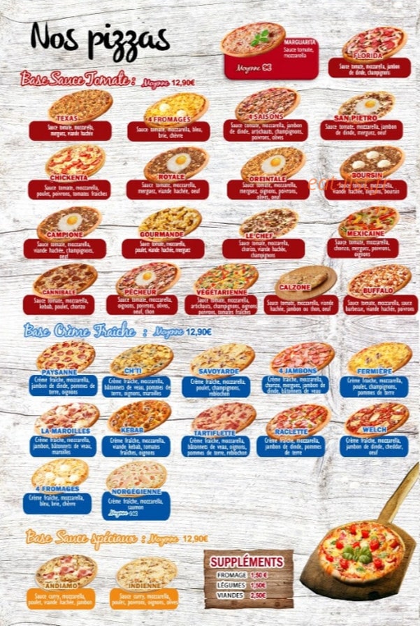 Andiamo Pizza — carte page 2