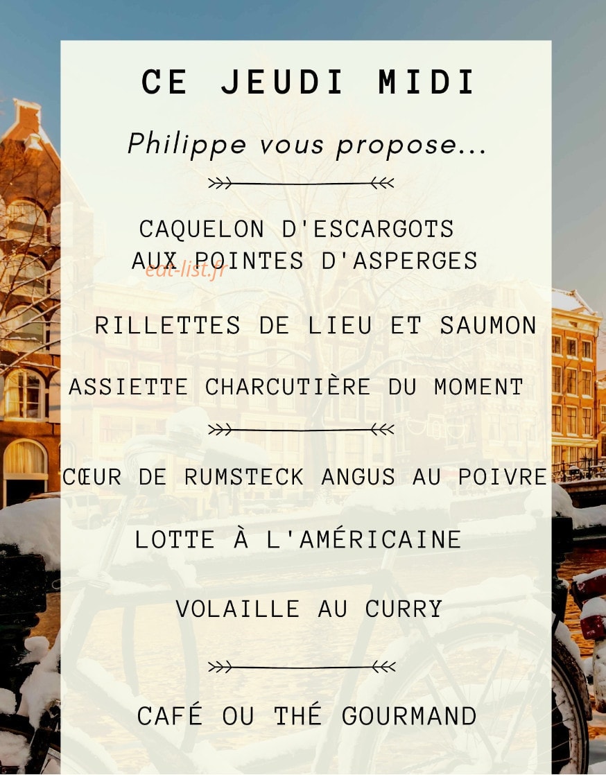 Au Bar des Amis — carte page 1