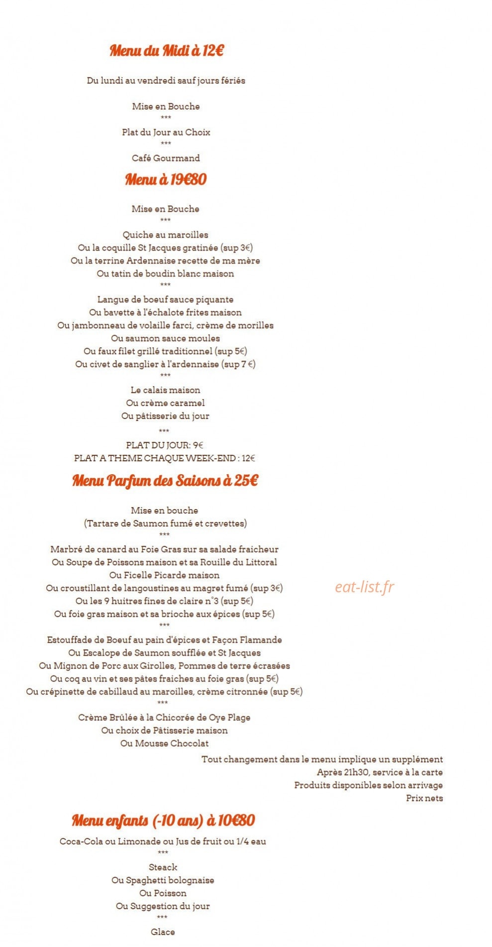 Au Coq d’Or — carte page 3