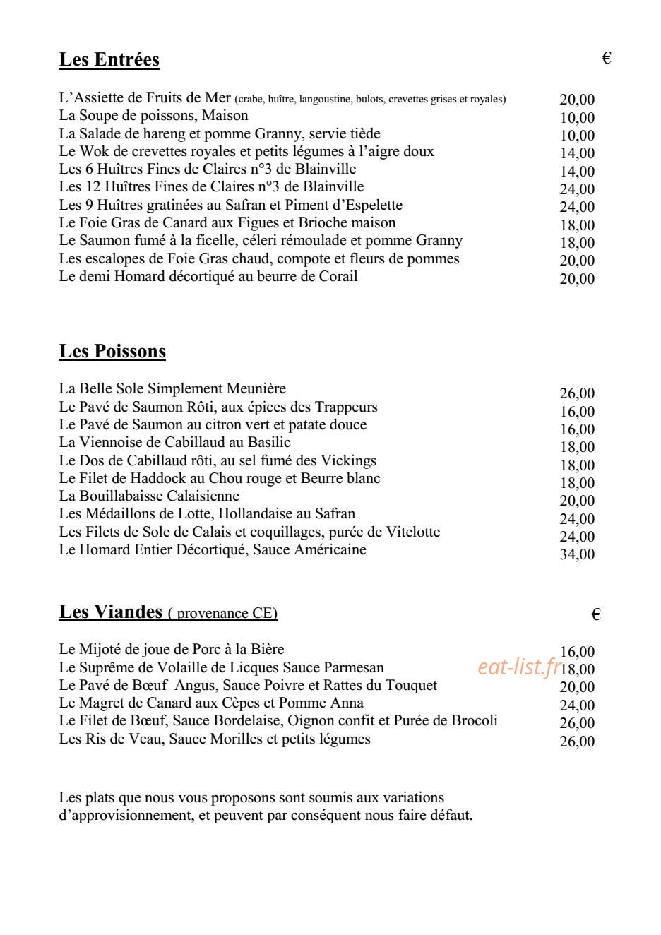 Au Côte d'Argent — carte page 5