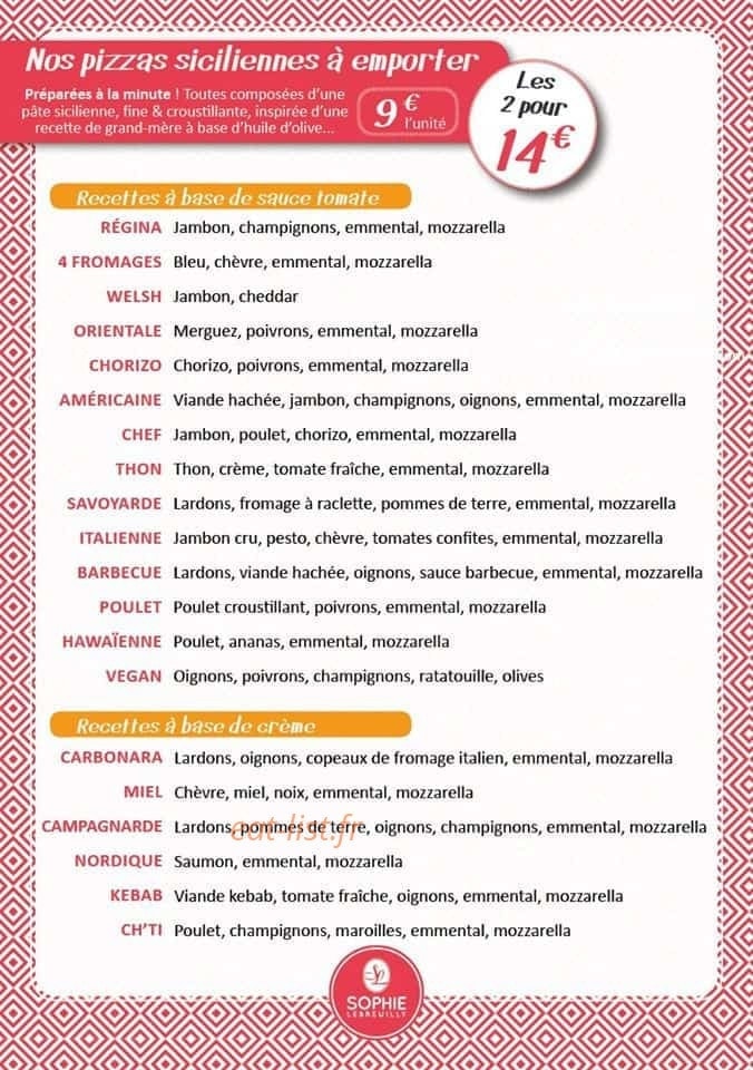 Boulangerie Sophie Lebreuilly — carte page 1