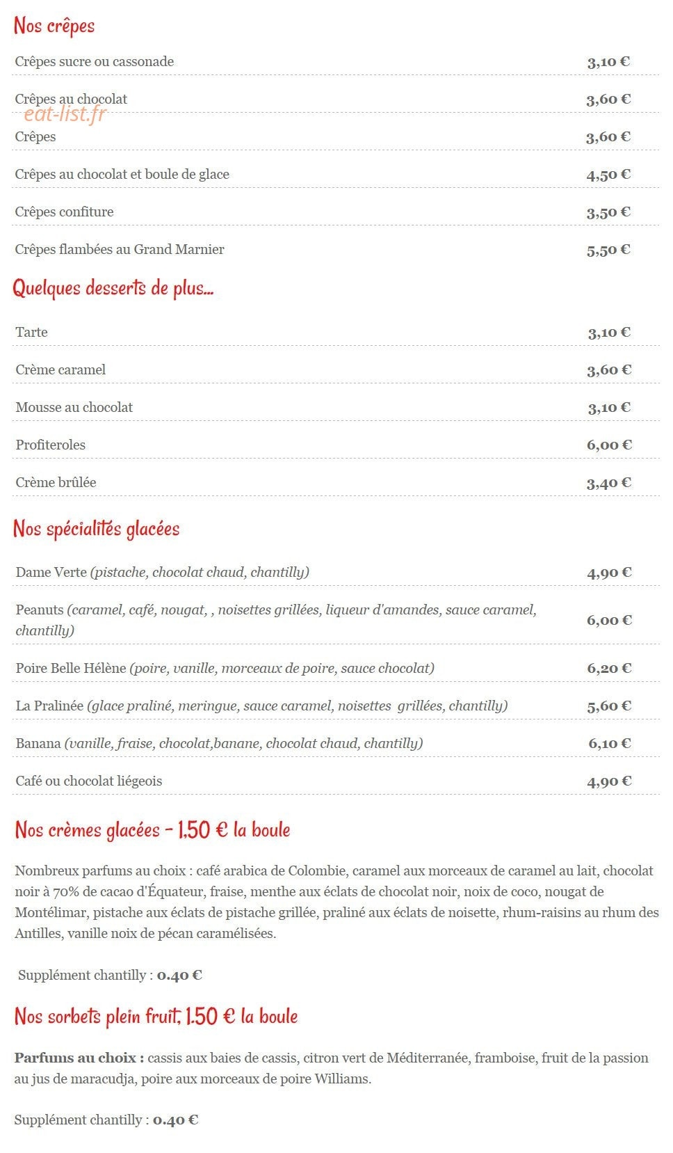 Café de la Tour — carte page 7