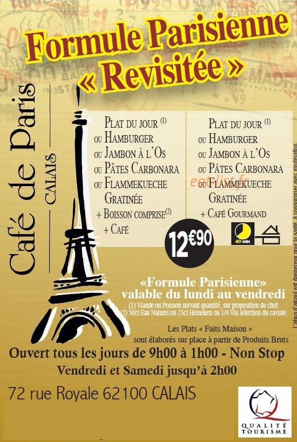 Café de Paris — carte page 5