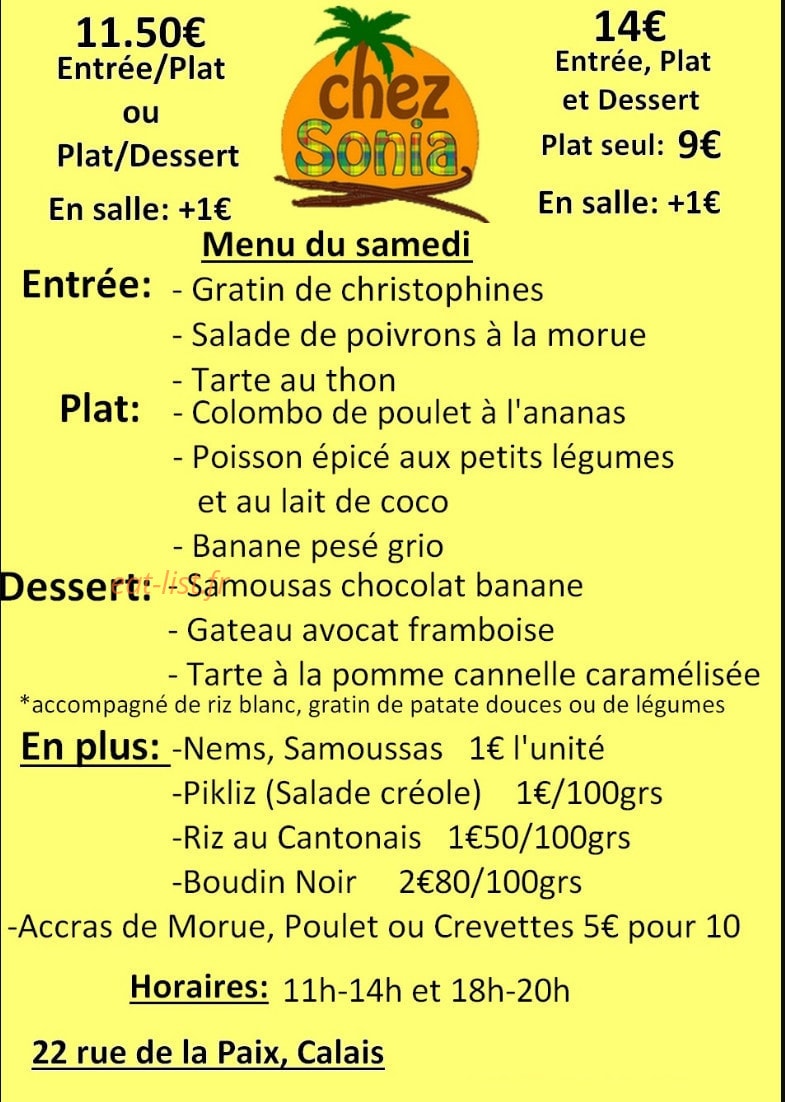 Chez Sonia — carte page 4