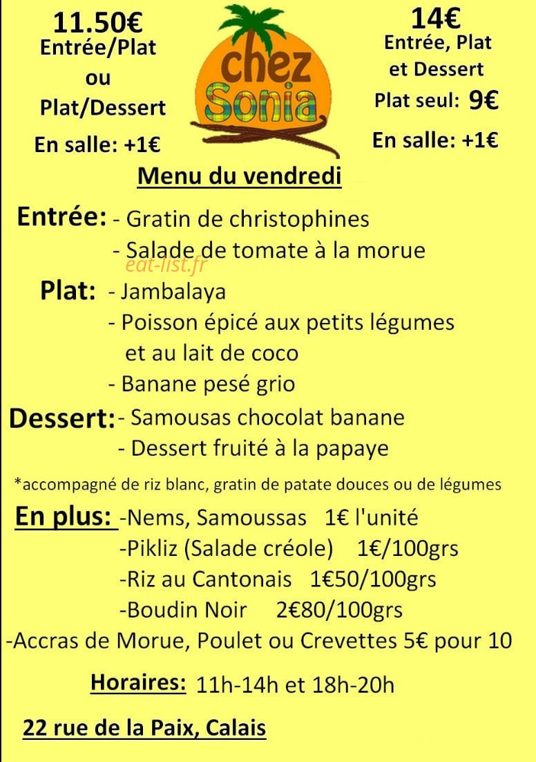 Chez Sonia — carte page 3