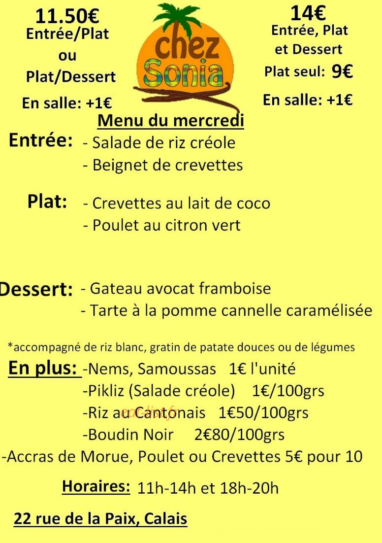 Chez Sonia — carte page 2