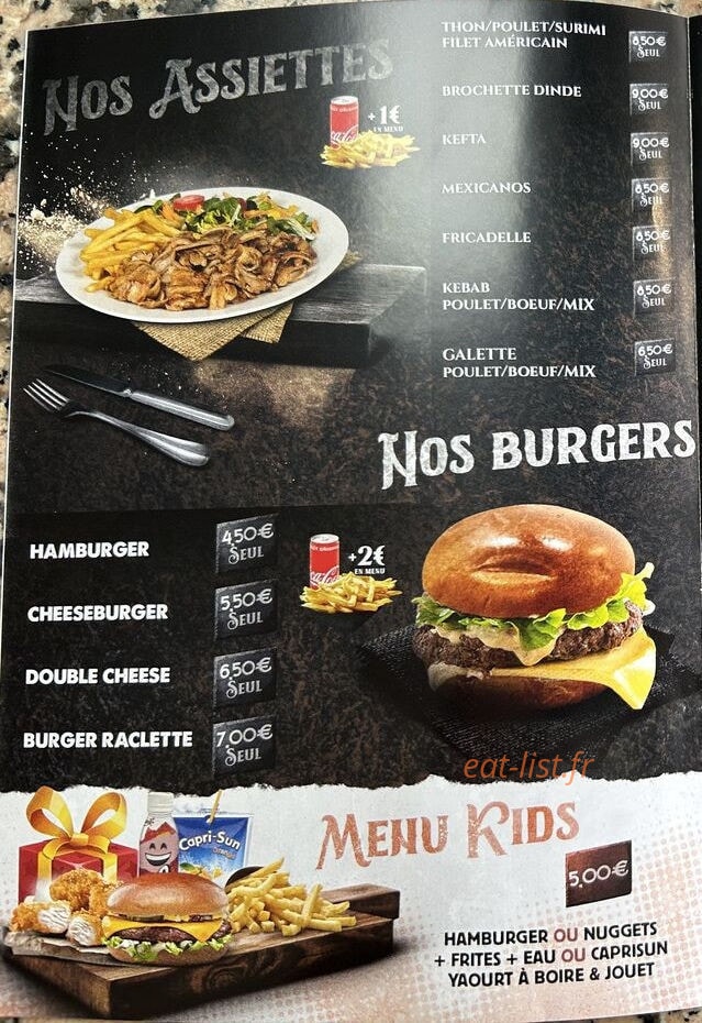CM Snack — carte page 1