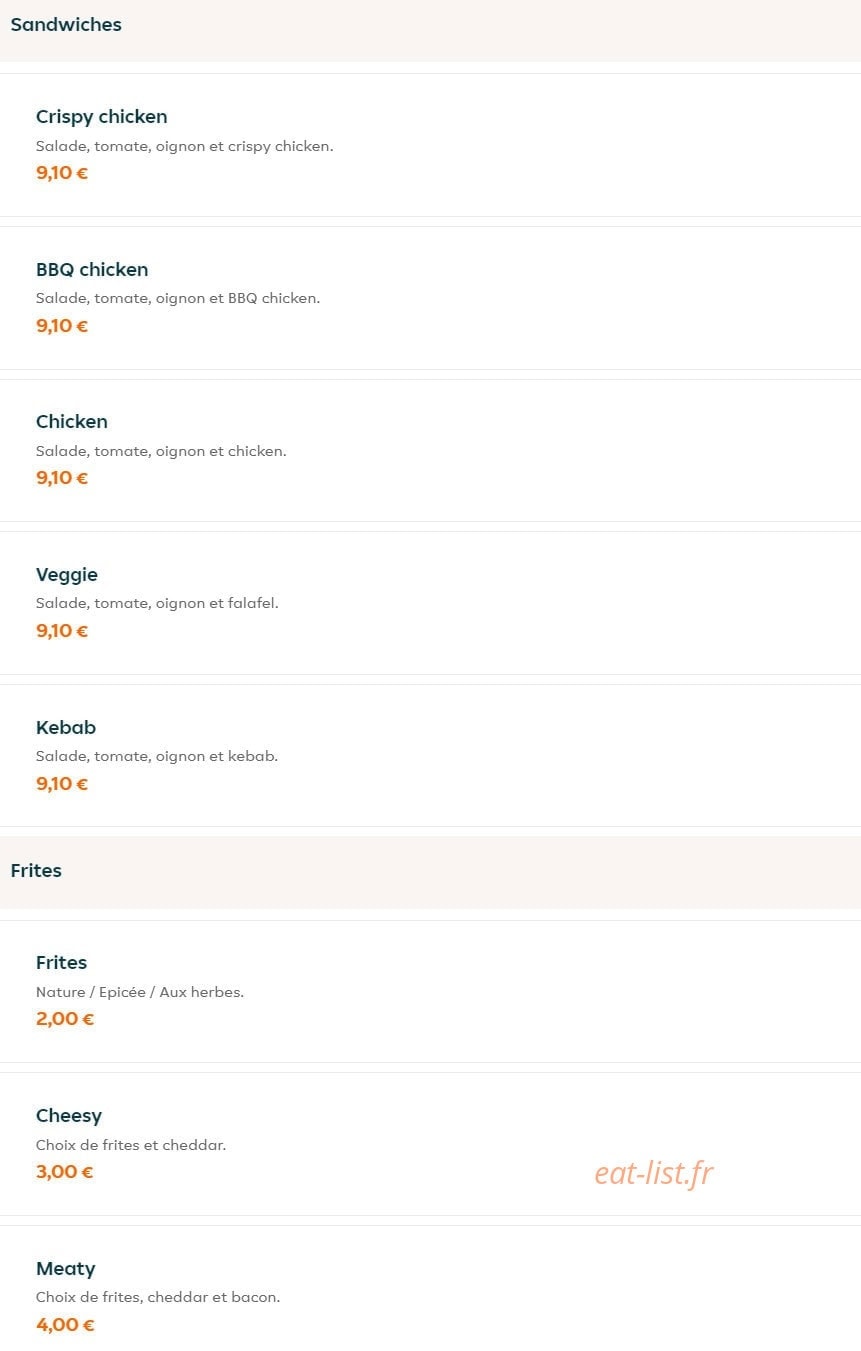 Fries N Flavors — carte page 2