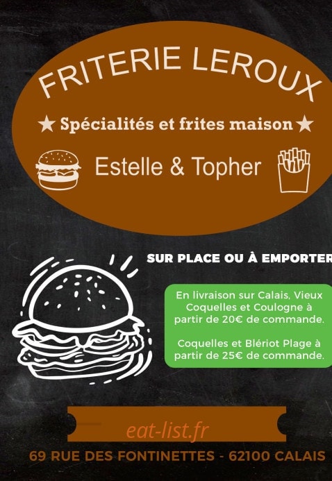 Friterie Leroux — carte page 1