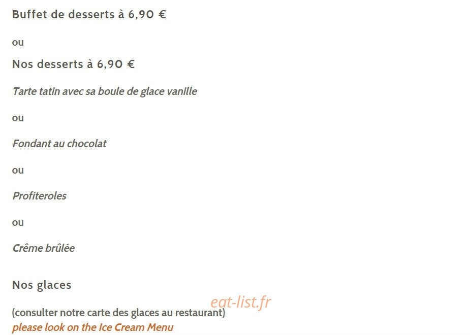 Hotel Restaurant de la Plage — carte page 8