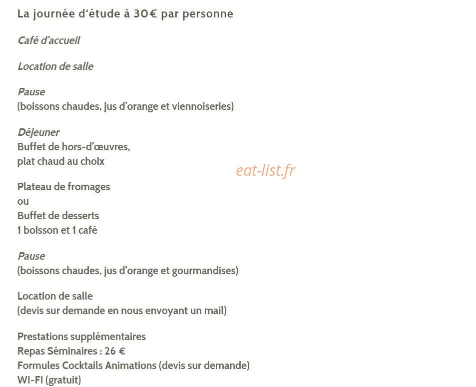 Hotel Restaurant de la Plage — carte page 12