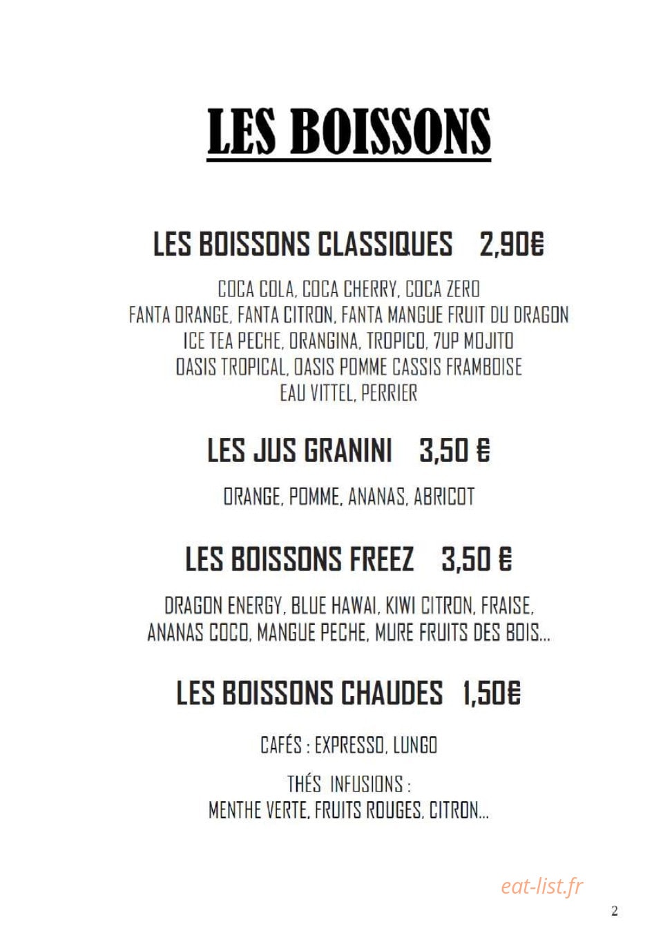 Le Foodies — carte page 8