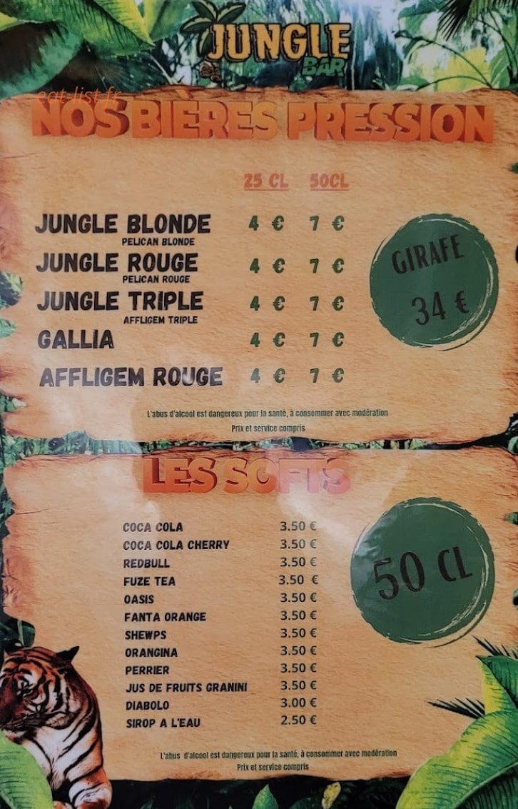 Le jungle bar — carte page 5