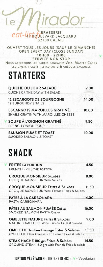 Le Mirador — carte page 2